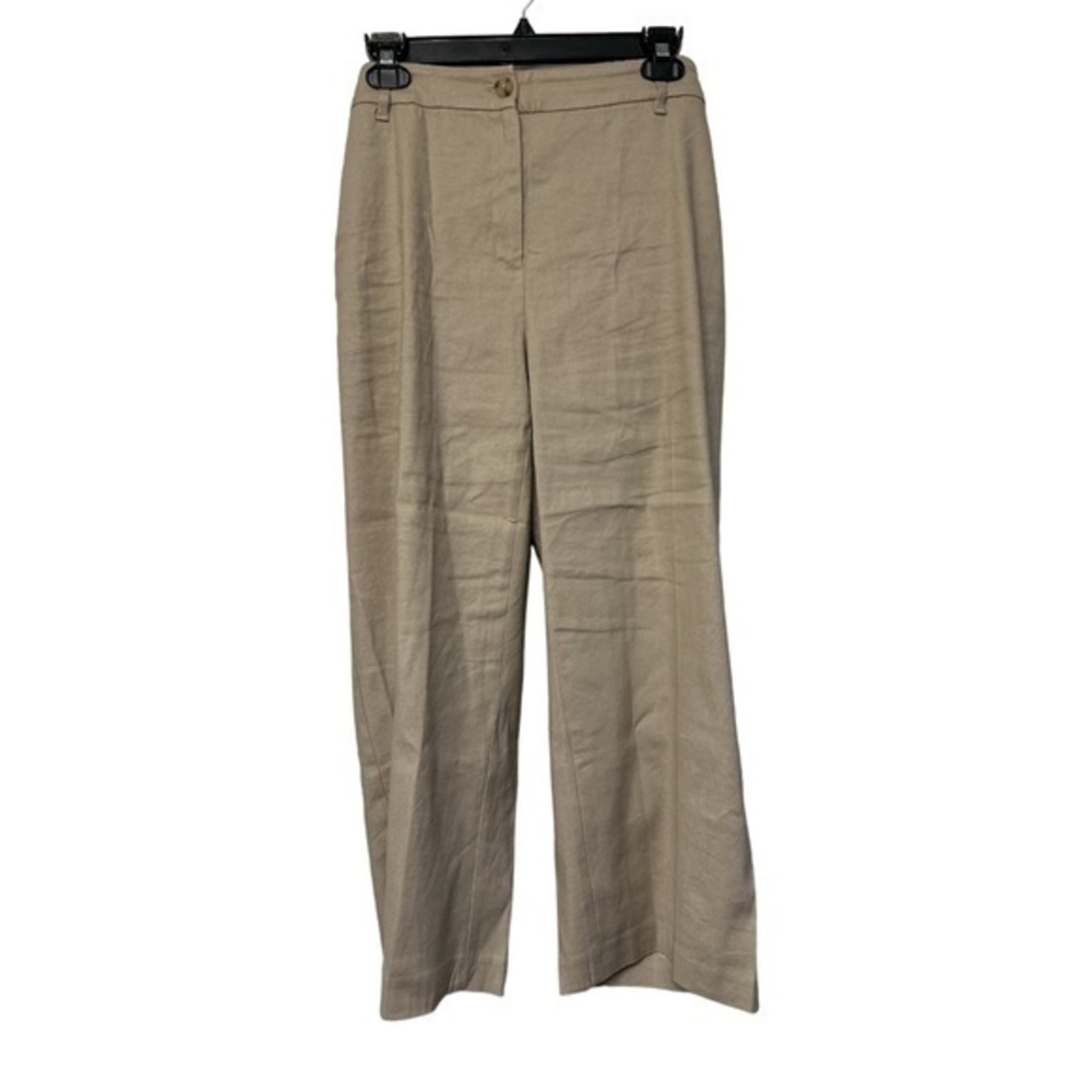 J Jill Tan Khaki Linen Stretch Cropped Pants Size 20 EUC #0338